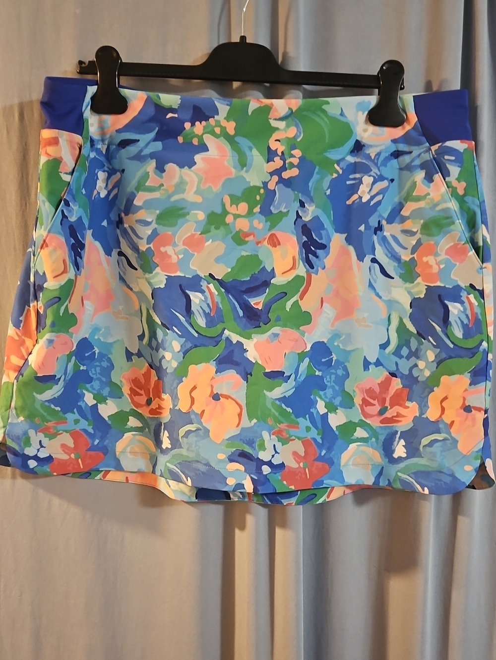 Walter Hagen Performance 11 Lightweight Golf Skort: BLUE GOUACHE FLORAL: NWT:XXL